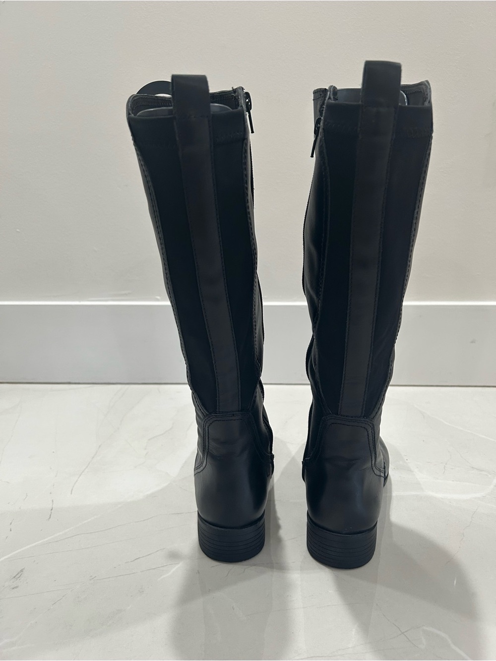 Classic Black Tall  Boots - Sleek Zip Riding Style - Picture 4 of 9